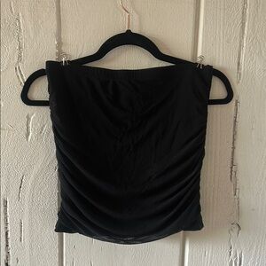 SHEIN Black Ruched Fitted Sleeveless Camisole